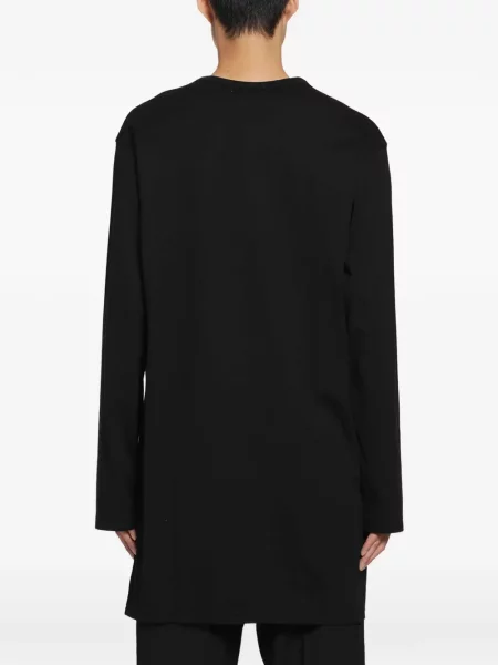 Lung tricou Yohji Yamamoto cu imagine negru