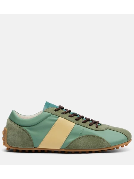 Sneakerși Tod's din piele de căprioară verde