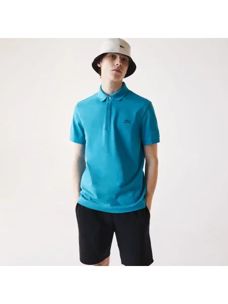 Поло Lacoste голубое