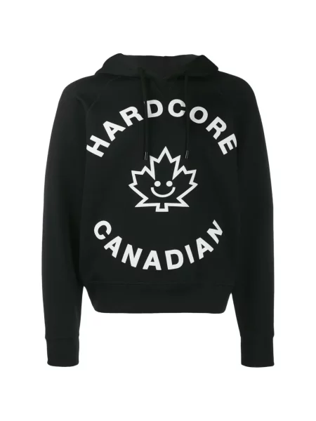 Hanorac cu glugă Dsquared2 cu imagine negru