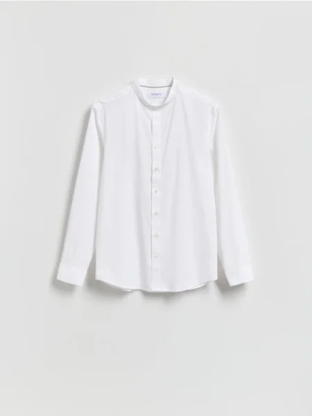 Reserved Cămașă slim fit cu guler înalt alb