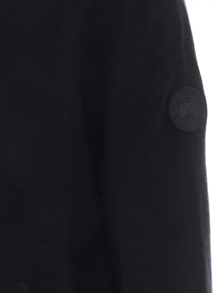 Pletena majica s kapuljačom Canada Goose s autogramom crna