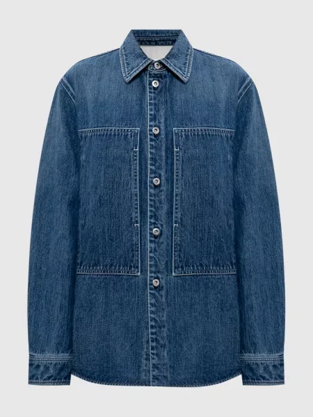 Джинсова сорочка з ефектом потертості Jil Sander синя