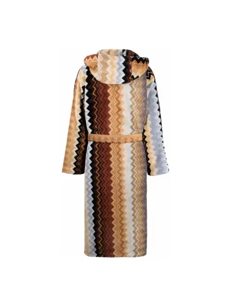 Szlafrok Missoni Home z kapturem frotte beżowy