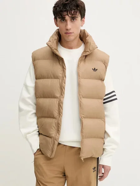 Елек adidas Originals Commercial Vest зелено зимен модел бежово