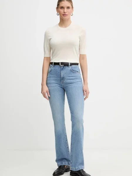 BOSS jeansy LYRIS-BOOTCUT 1 high waist niebieskie