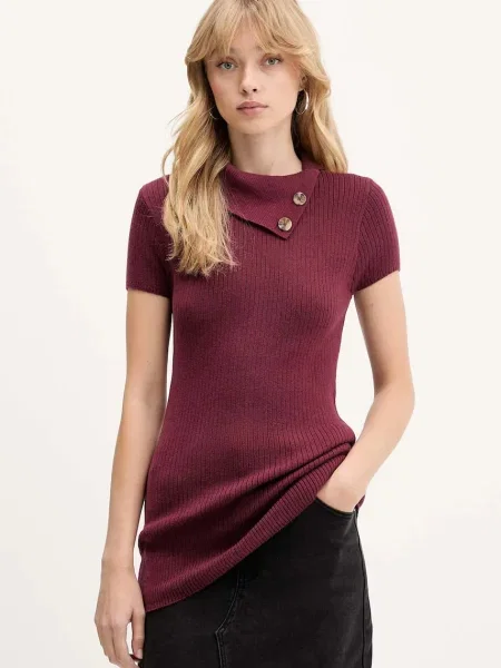 Пуловер Hollister Co. от лека материя бордо