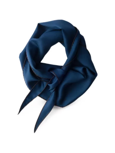 Fular Prada cu imagine din țesătură twill albastru