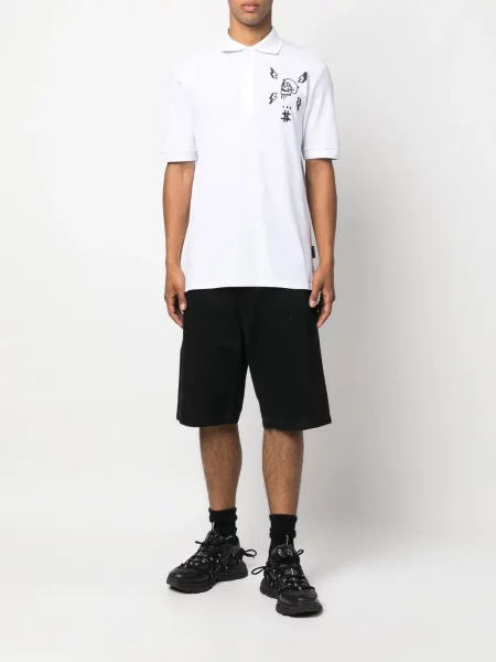 Raštuota polo marškinėliai Philipp Plein balta