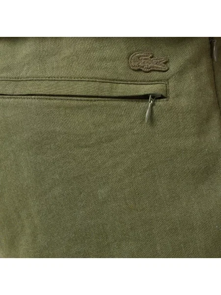 Lacoste Spodnie Chino Tapered Fit Khaki zielony