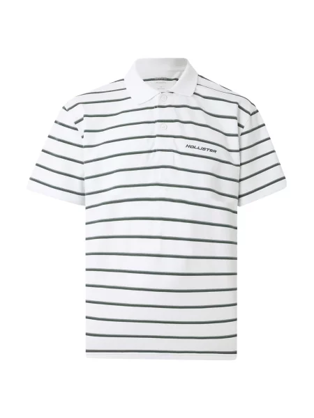 HOLLISTER Tricou opal / verde petrol alb
