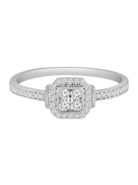 Diamant Exquis Prsteň Ring aus Weißgold mit Diamant strieborná