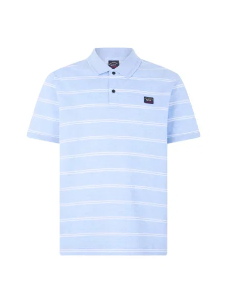 Koszulka polo Paul & Shark w paski z paskiem niebieska