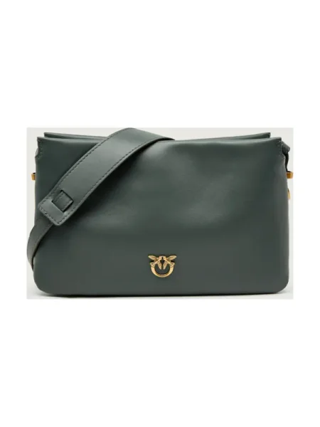Pinko De piele geantă pe umăr TRIPLET MINI verde