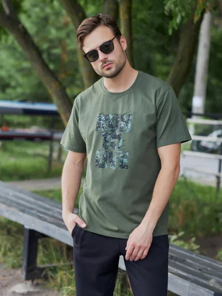 Футболка Umon бавовна/еластан хакі