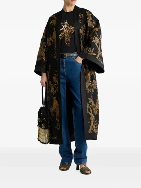 Palton Etro cu broderie negru