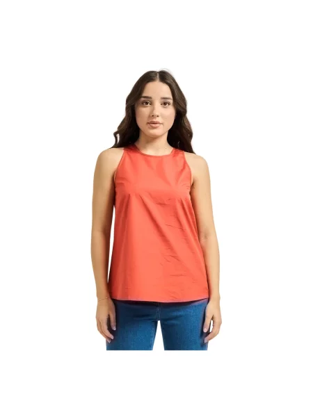 Top Pennyblack z kokardką popelinowy pomarańczowy