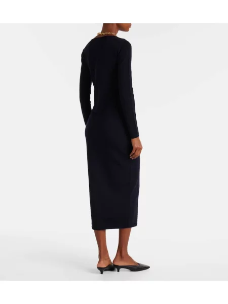 Rochie midi Max Mara de lână până la genunchi de costum albastru