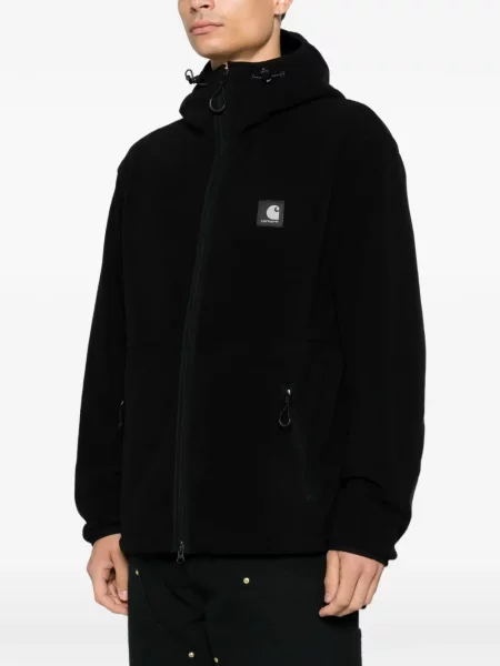 Μπουφάν Carhartt Wip με κουκούλα μαύρο