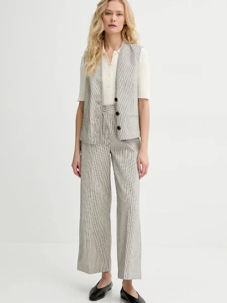 Sessun spodnie czarny szerokie high waist szare