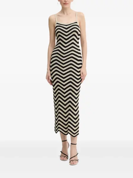 Rochie midi Guess cu șireturi din dantelă negru