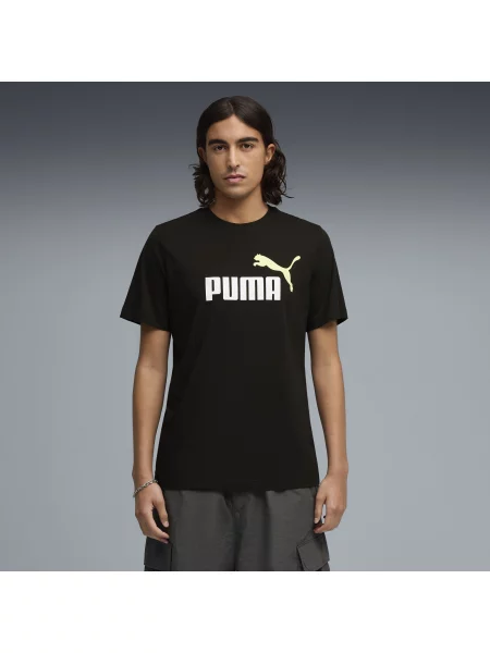 PUMA koszulka Essentials z dwukolorowym logo No. 1 Odzież S czarny