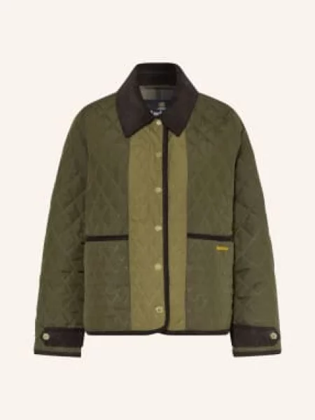 Barbour Prošívaná Bunda tmavě / tmavě hnědá zelená