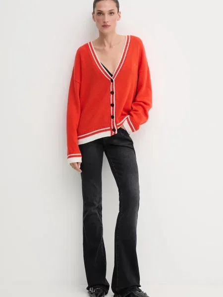 Вовняний кардиган MSGM легкий помаранчевий