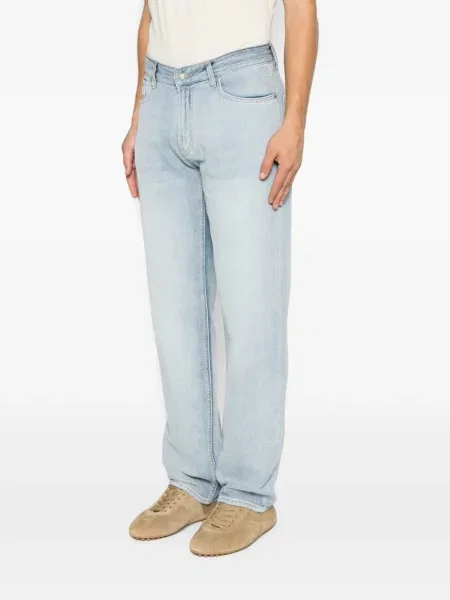 Τζιν με ίσιο πόδι Emporio Armani με αυτόγραφο μπλε