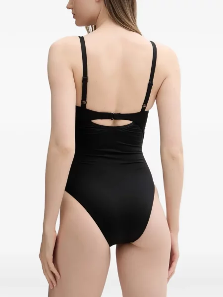 Cu centură slip de baie Nike din jacard cu dungi roz