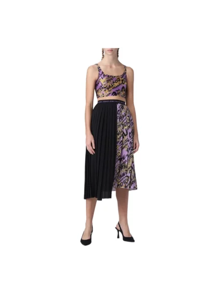 Spódnica jeansowa Versace Jeans Couture fioletowa