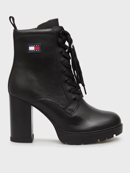 Кожаные ботильоны Tommy Jeans черные