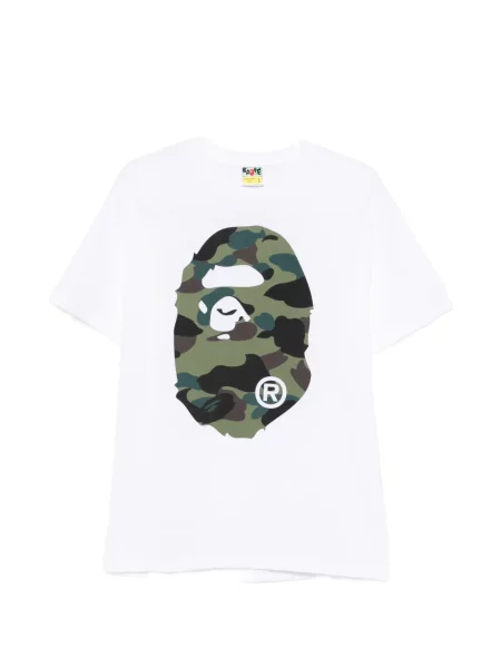 Tricou A Bathing Ape® cu imagine cu model camuflaj alb
