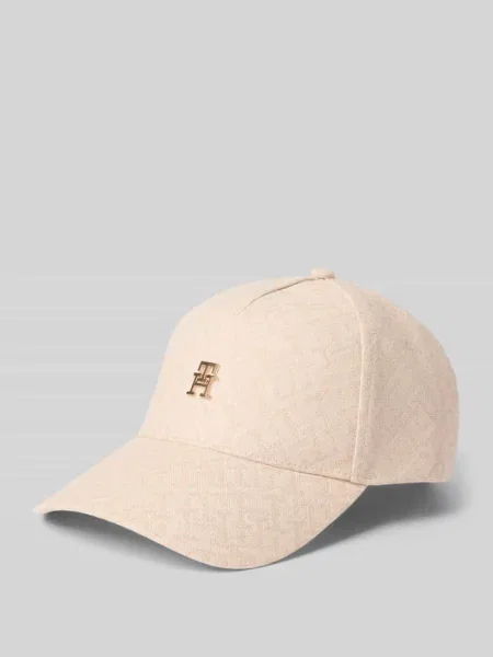 Czapka z daszkiem z czystej bawełny Tommy Hilfiger beżowa