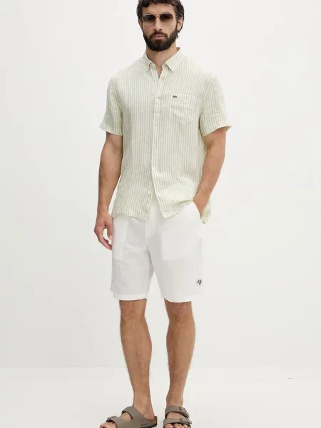Lacoste kratke hlače z lanom bela