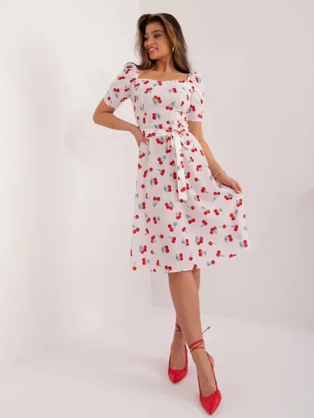 Rochie Fashionhunters cu mâneci bufante de costum alb
