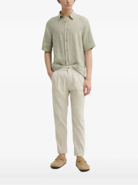 Cămașă Tiger Of Sweden de in cu dungi de tigru scurtă verde