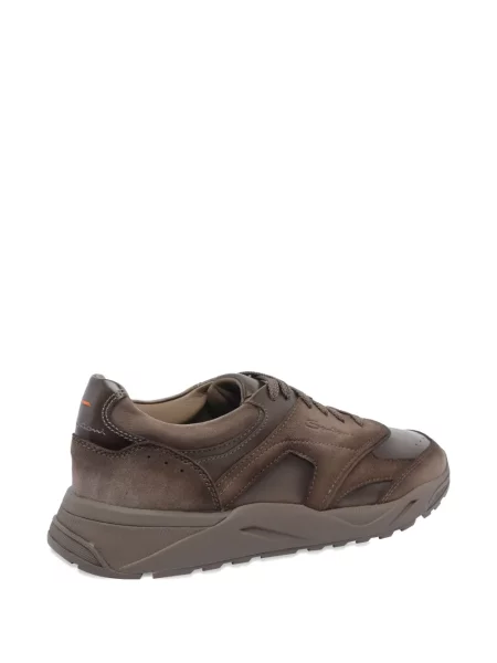 Sneakerși Santoni din piele de căprioară maro