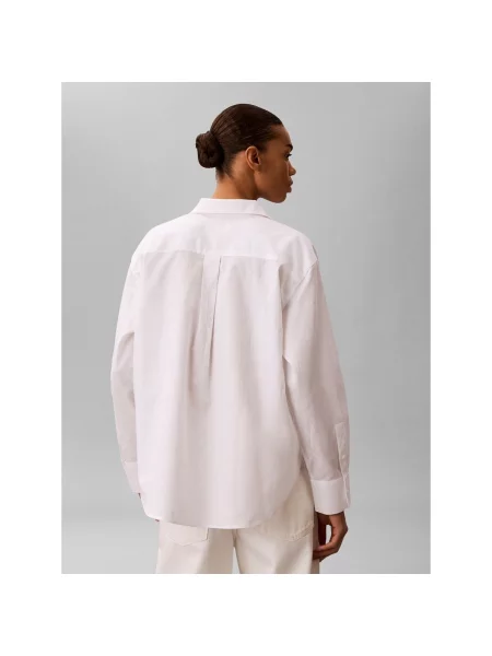 Blúzka Calvin Klein Jeans popelín biela