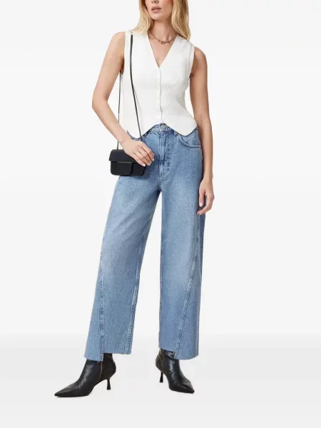 Top Allsaints tricotate cu decolteu în V alb