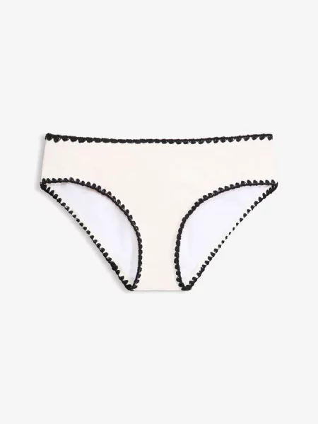 Figi bikini z haftem białe