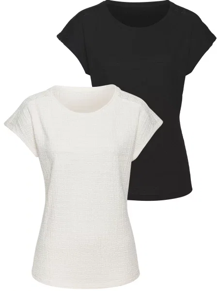 VIVANCE Tricou negru alb