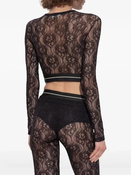 Top Palm Angels din dantelă lung negru