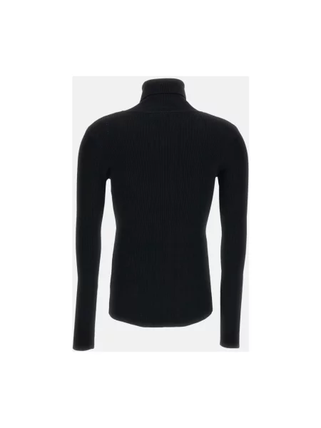 Dzianinowy sweter z golfem Elisabetta Franchi do golfa czarny