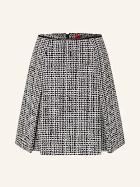 HUGO spódniczka mini Ratira Kobiety niebieski|biały|czarny w kratkę 34 biała