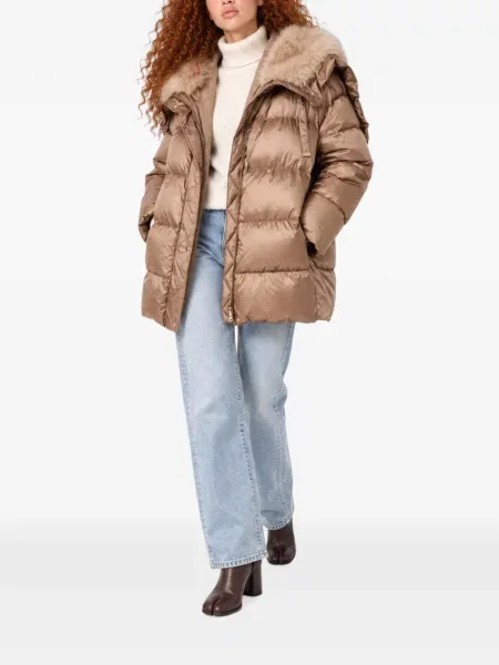 Palton Max Mara cu glugă maro