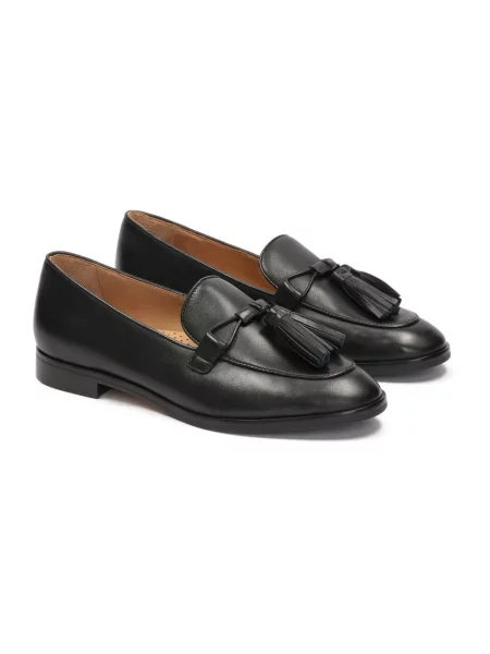 Loafersy Kazar z frędzli czarne