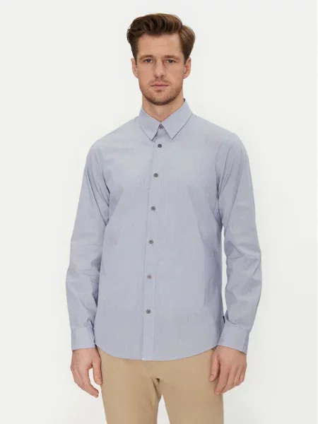 Armani Exchange koszula regular z kołnierzykiem klasycznym niebieski