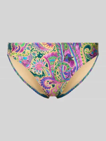 Krój slim fit figi bikini z wzór paisley na całej powierzchni model Lise' Marie Jo fioletowe