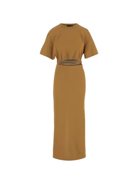 Rochie midi Pinko cu bretele maro